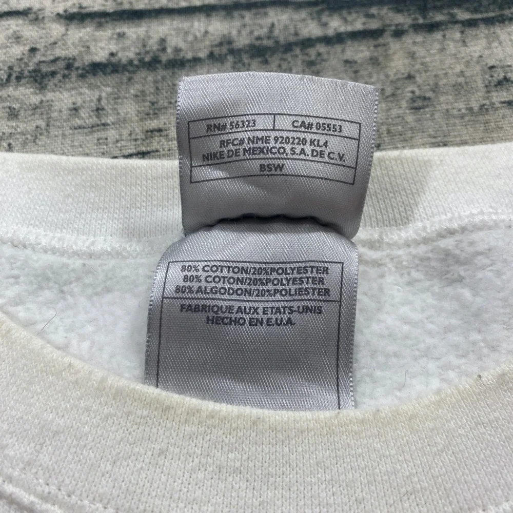 Nike Mens‎ Y2K Mini Spellout Vtg Sweatshirt XL Pullover White Side Logo Crewneck